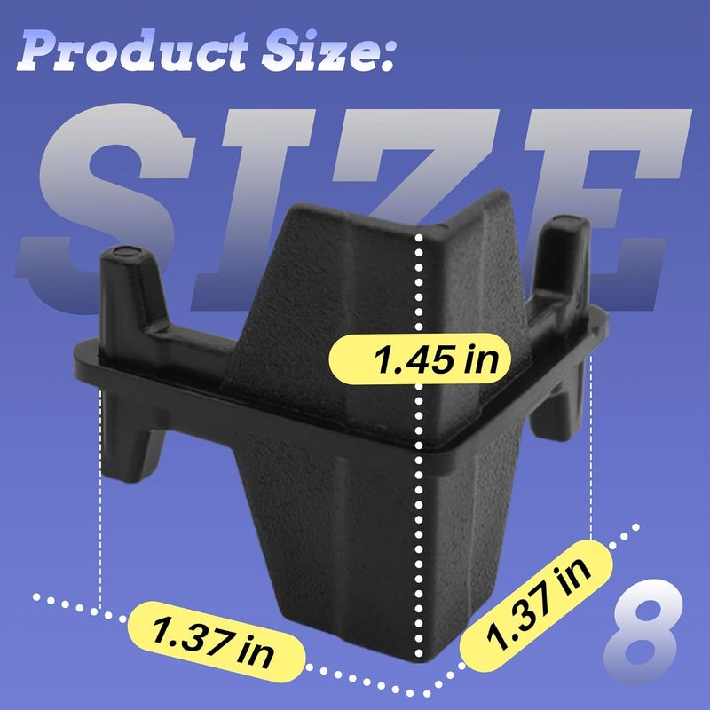 Terixe 8 Pcs Post Inserts Connectors for Whalen 5 Shelf Heavy Duty Shelving Unit - PP Plastic, Injection Molded, Sturdy & Strong Support - Black, Includes 8 Post Corner Connectors - Image 3